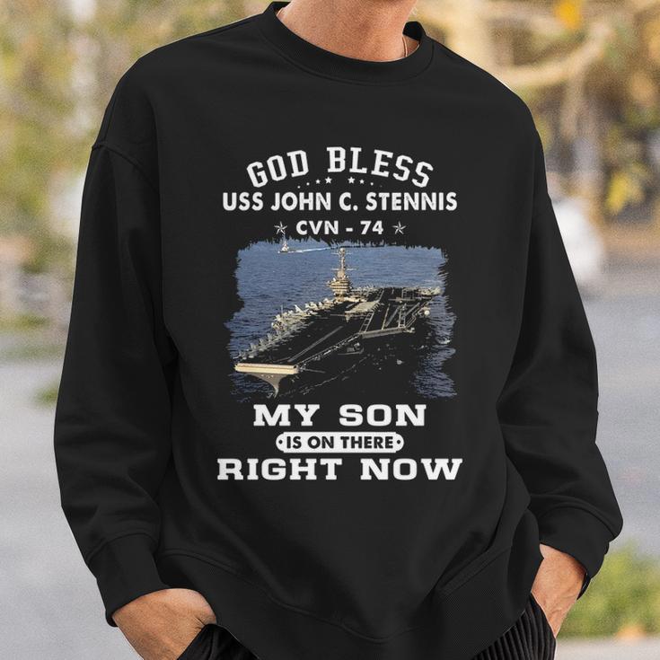 My Son Is On Uss John C Stennis Cvn 74 Cvn Sweatshirt Gifts for Him