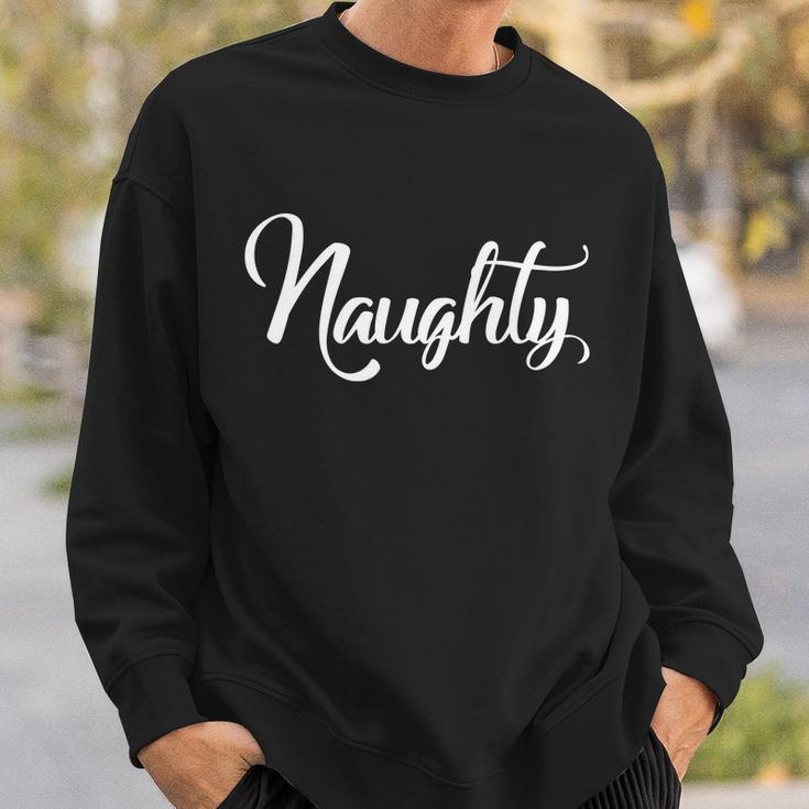 Naughty Christmas Couples Naughty And Nice Sweatshirt Gifts for Him