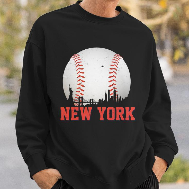 New York Skyline Baseball Sports Fan Sweatshirt Gifts for Him