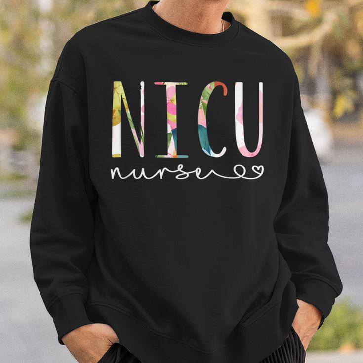 Nicu Nurse Icu Cute Floral Design Nicu Nursing V2 Sweatshirt Gifts for Him