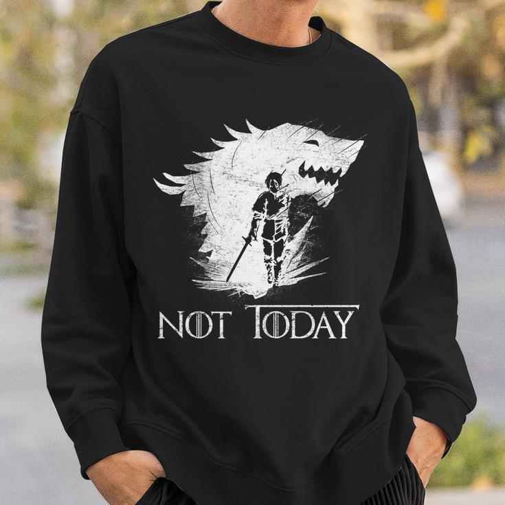 Not Today Arya Wolf Tshirt Sweatshirt Gifts for Him