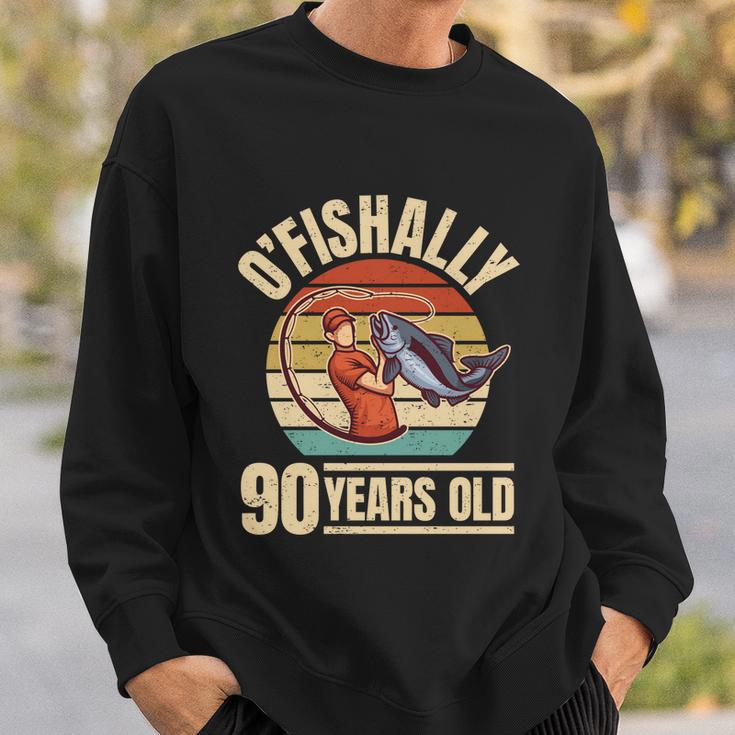 Ofishally 90 Years Old Great Gift Angler 90Th Birthday Funny Gift Sweatshirt Gifts for Him