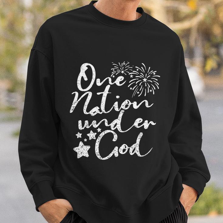 One Nation Under God Fire Work 4Th Of July Sweatshirt Gifts for Him