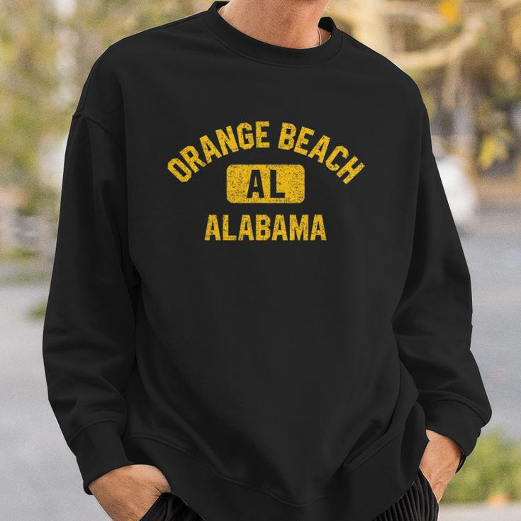 Orange Beach Al Alabama Gym Style Distressed Amber Print Sweatshirt Gifts for Him