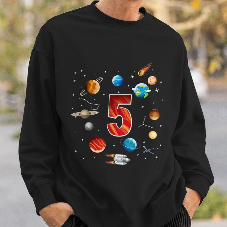 Outer Space 5 Years Old 5Th Birthday Boys Planets Astronaut Sweatshirt Gifts for Him