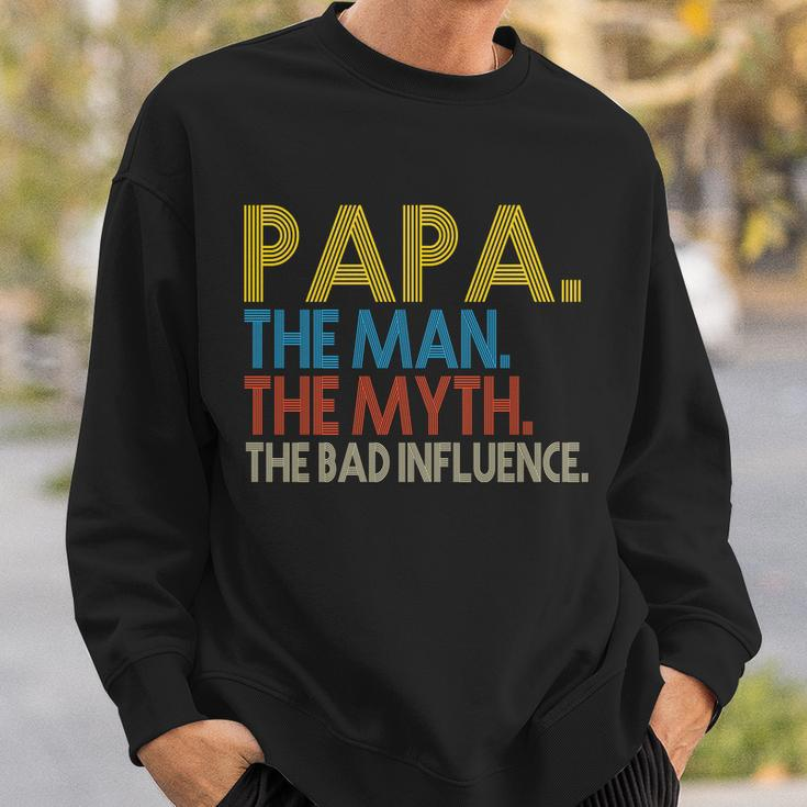 Papa Man Myth The Bad Influence Retro Tshirt Sweatshirt Gifts for Him