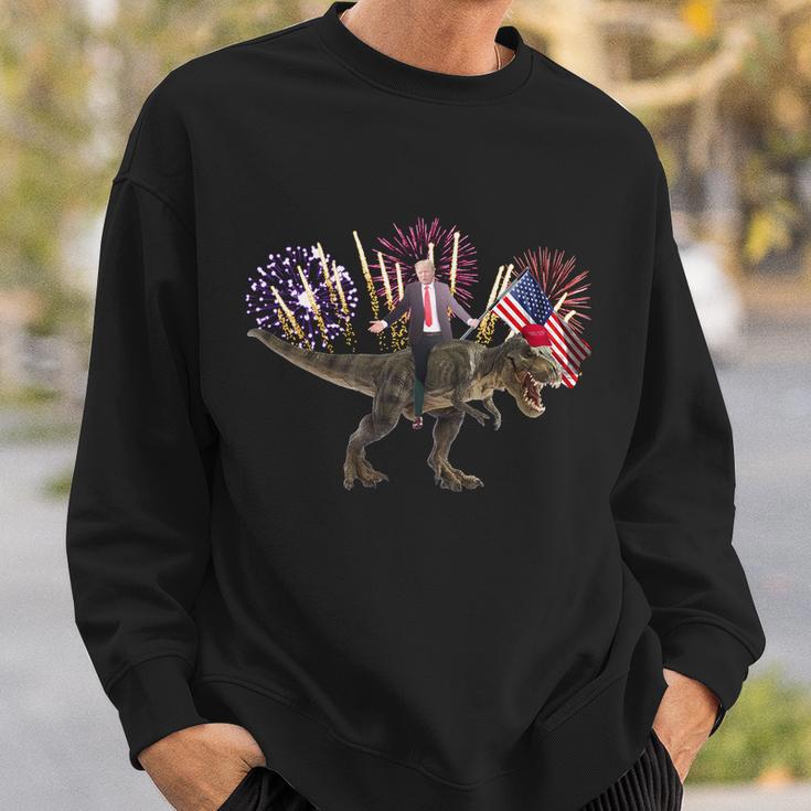 Patriotic Donald Trump On A Dinosaur Sweatshirt Gifts for Him