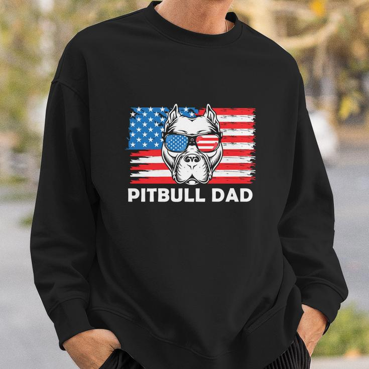 Pitbull Dad American Flag For 4Th Of July Sweatshirt Gifts for Him