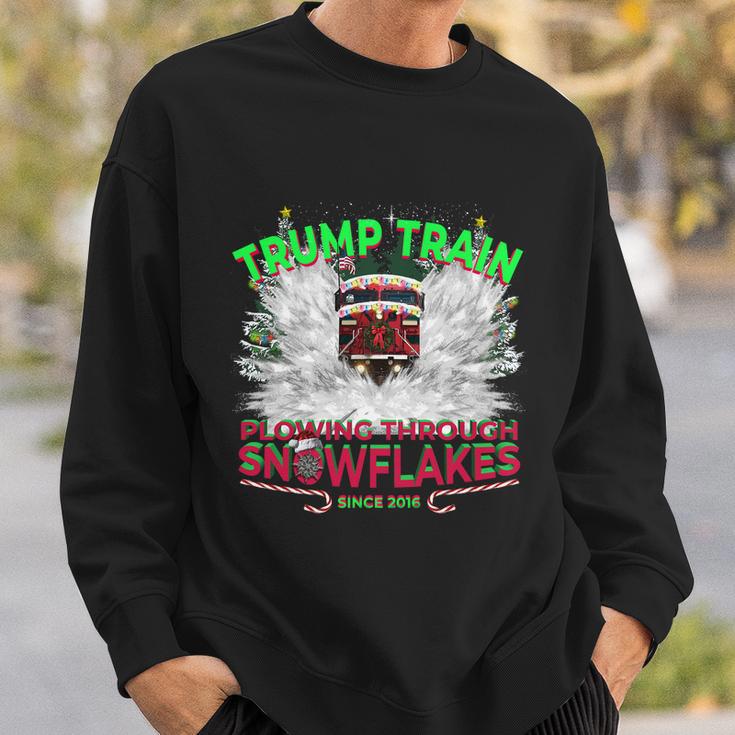 Plow Snowflakes This Christmas And Don A Maga Trump Train 2024 Gift Sweatshirt Gifts for Him