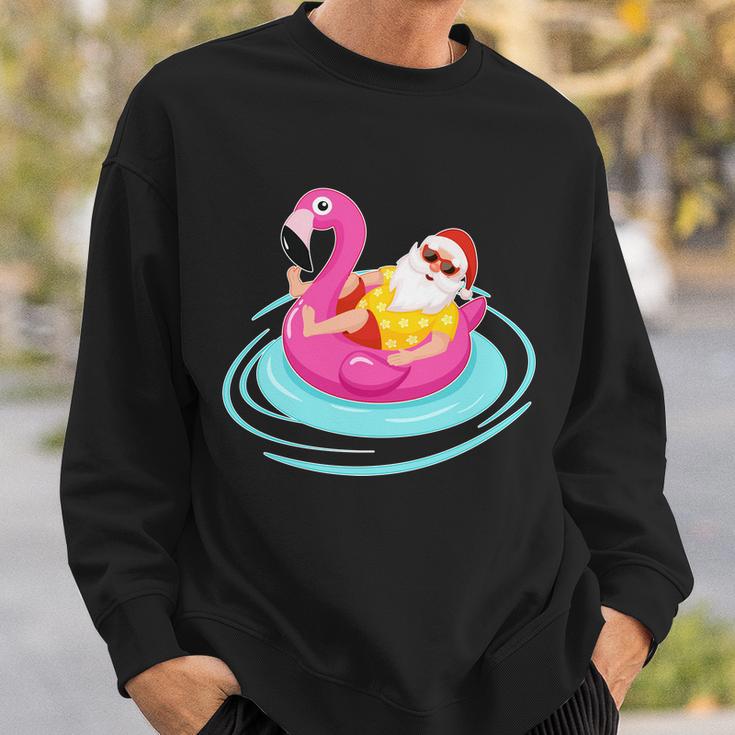 Pool Party Santa Christmas In July Sweatshirt Gifts for Him