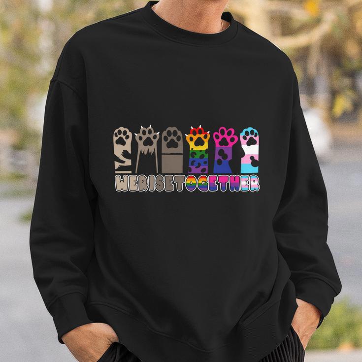 Pride Month We Rise Together Gay Pride Cat Sweatshirt Gifts for Him