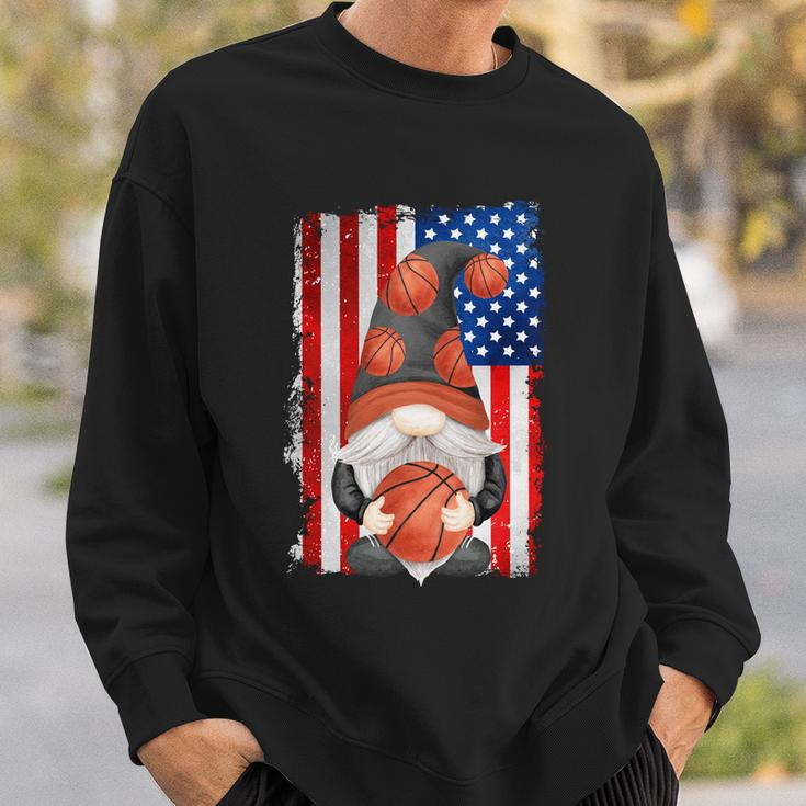 Proud Basketball Grandpa Gnome With Patriotic American Flag Cute Gift Sweatshirt Gifts for Him