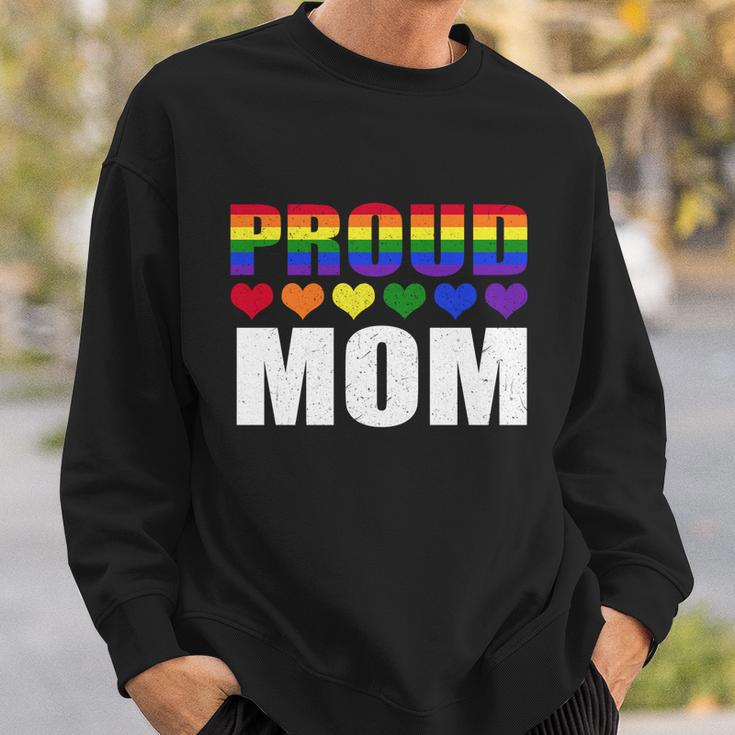 Proud Mom Lgbtmeaningful Giftq Gay Pride Ally Lgbt Parent Rainbow Heart Gift Sweatshirt Gifts for Him