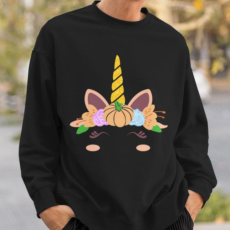 Pumpkin Autumn Fall Unicorn Cute Graphic Design Printed Casual Daily Basic Sweatshirt Gifts for Him