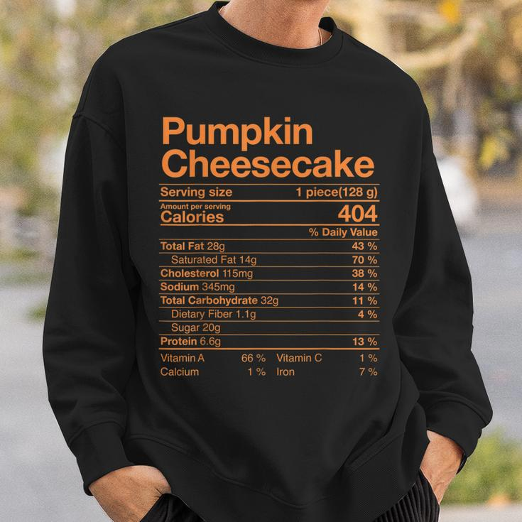 Pumpkin Cheesecake Nutrition Facts Thanksgiving Turkey Day V2 Sweatshirt Gifts for Him