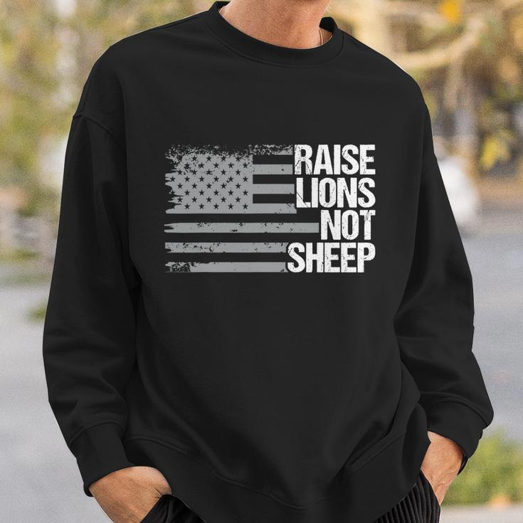 Raise Lions Not Sheep American Patriot Patriotic Lion Tshirt Graphic Design Printed Casual Daily Basic Sweatshirt Gifts for Him