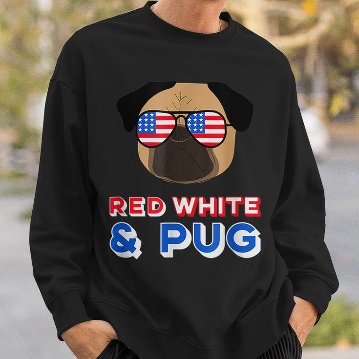 Red White And Pug Funny Usa Dog 4Th July Sweatshirt Gifts for Him