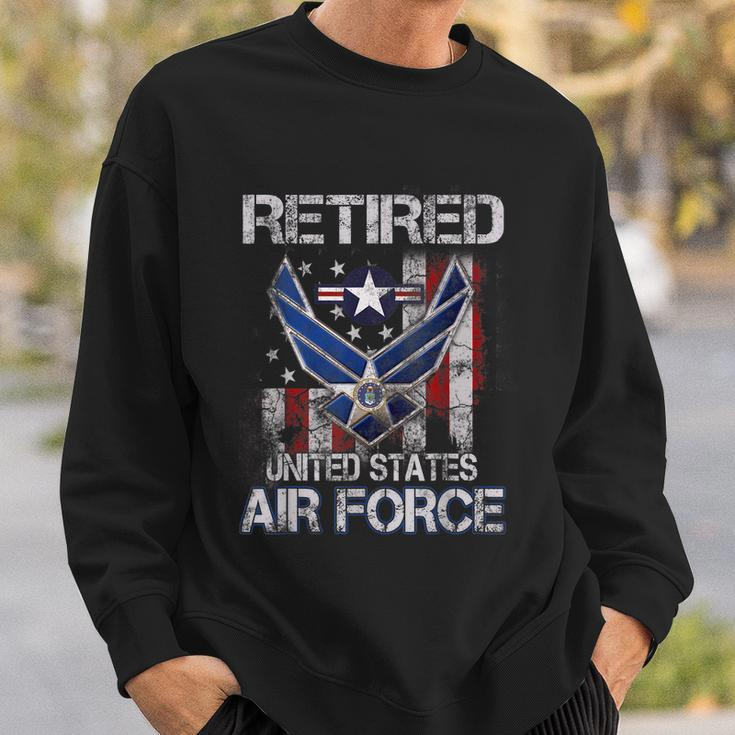 Retired Us Air Force Veteran Usaf Veteran Flag Vintage V2 Sweatshirt Gifts for Him
