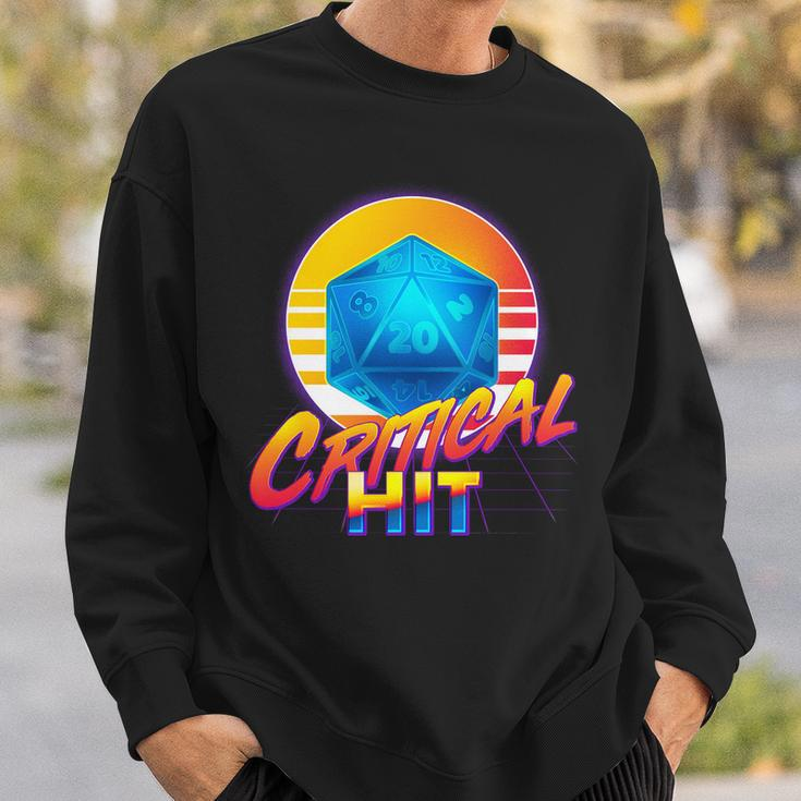 Retro 80S Dnd Critical Hit Sweatshirt Gifts for Him