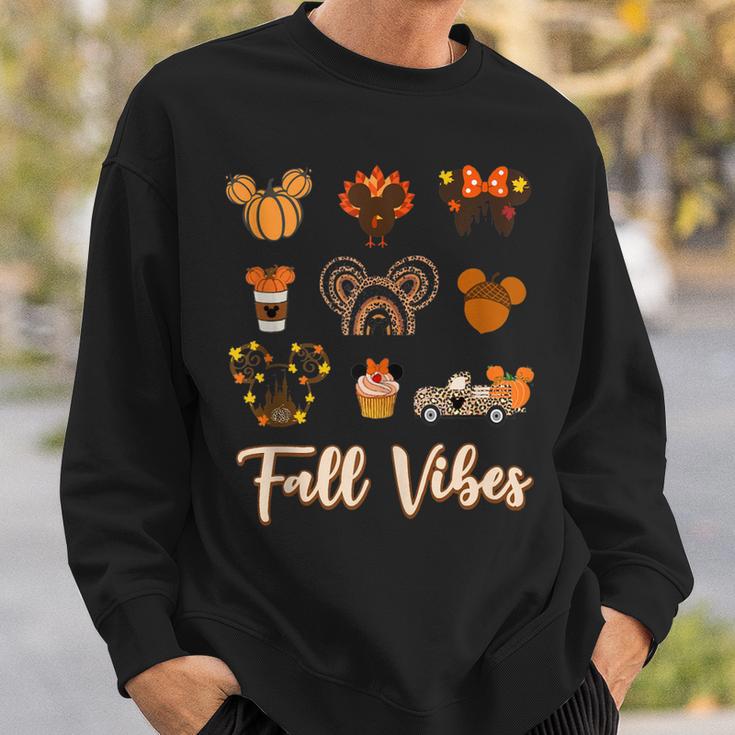 Retro Fall Vibes Pumpkin Turkey Halloween Fall Thanksgiving Sweatshirt Gifts for Him