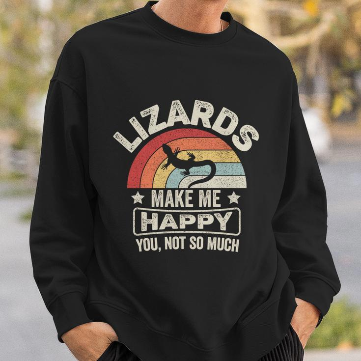 Retro Lizards Make Me Happy You Not So Much Lizard Lover Cool Gift Sweatshirt Gifts for Him