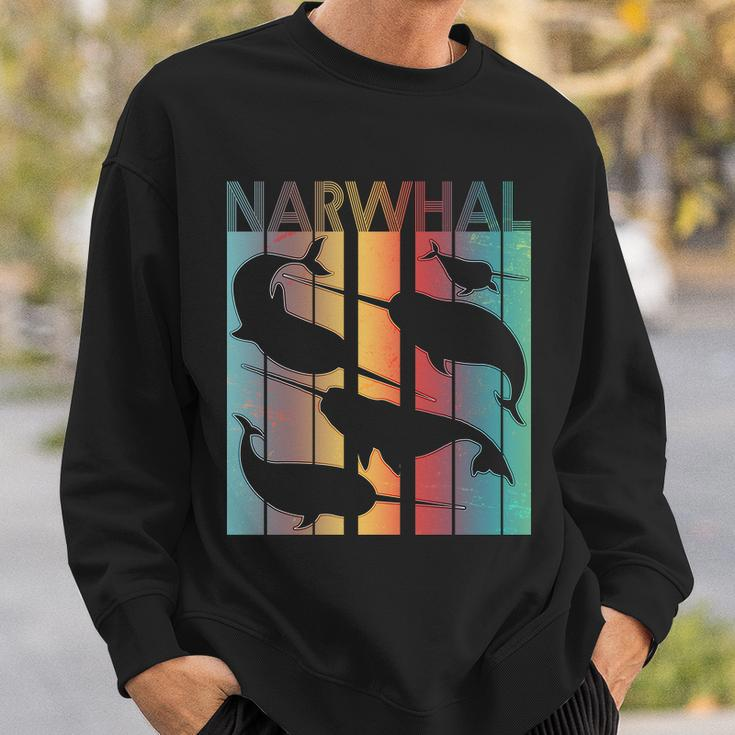 Retro Narwhal Tshirt Sweatshirt Gifts for Him