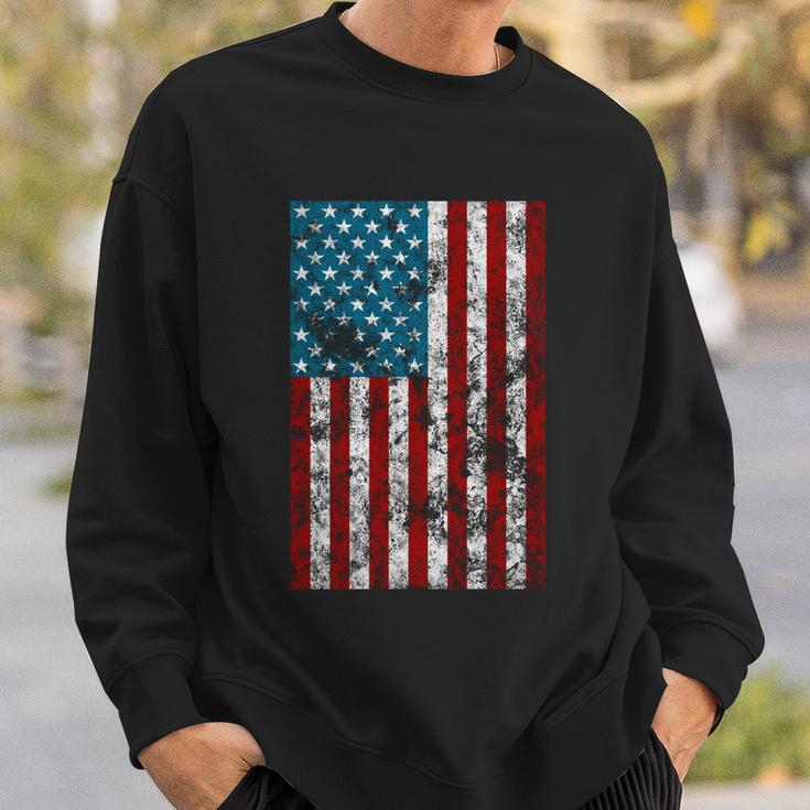 Retro Style 4Th July Usa Patriotic Distressed America Flag Cool Gift Sweatshirt Gifts for Him