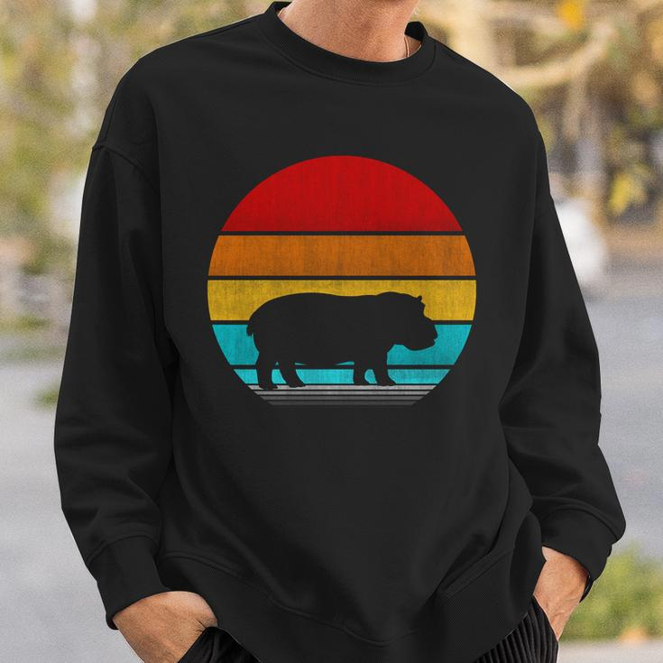 Retro Vintage Hippopotamus Sweatshirt Gifts for Him
