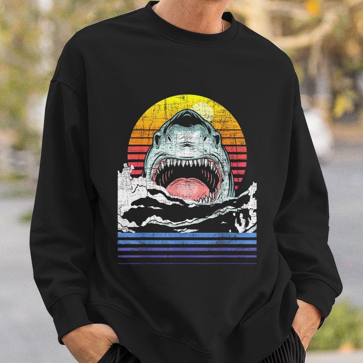 Retro Vintage Shark Marine Biologist Wildlife Shark Lovers Sweatshirt Gifts for Him