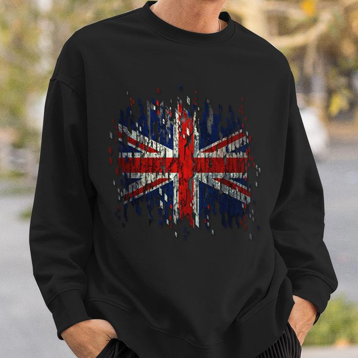 Ripped Uk Great Britain Union Jack Torn Flag Sweatshirt Gifts for Him