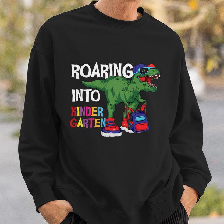 Roaring Into Kindergarten Dinosaur Back To School Sweatshirt Gifts for Him