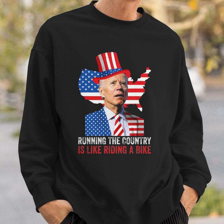 Running The Country Is Like Riding A Bike Anti Biden Sweatshirt Gifts for Him
