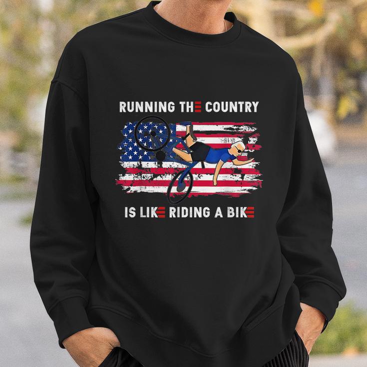 Running The Coutry Is Like Riding A Bike Joe Biden Funny Vintage Sweatshirt Gifts for Him