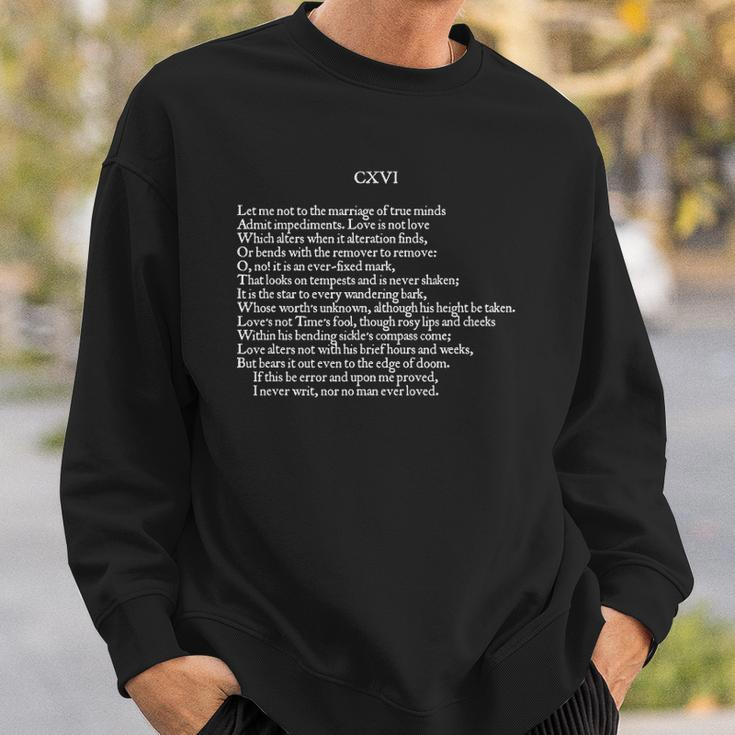 Shakespearian Sonnet-116 Poet Lover Sweatshirt Gifts for Him