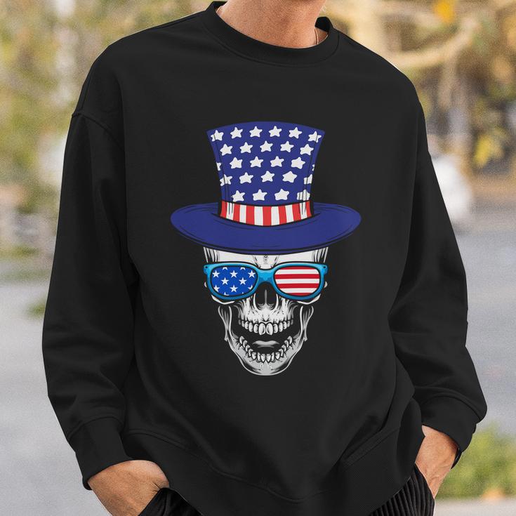 Skull 4Th Of July Uncle Sam Us Graphic Plus Size Shirt For Men Women Family Boy Sweatshirt Gifts for Him