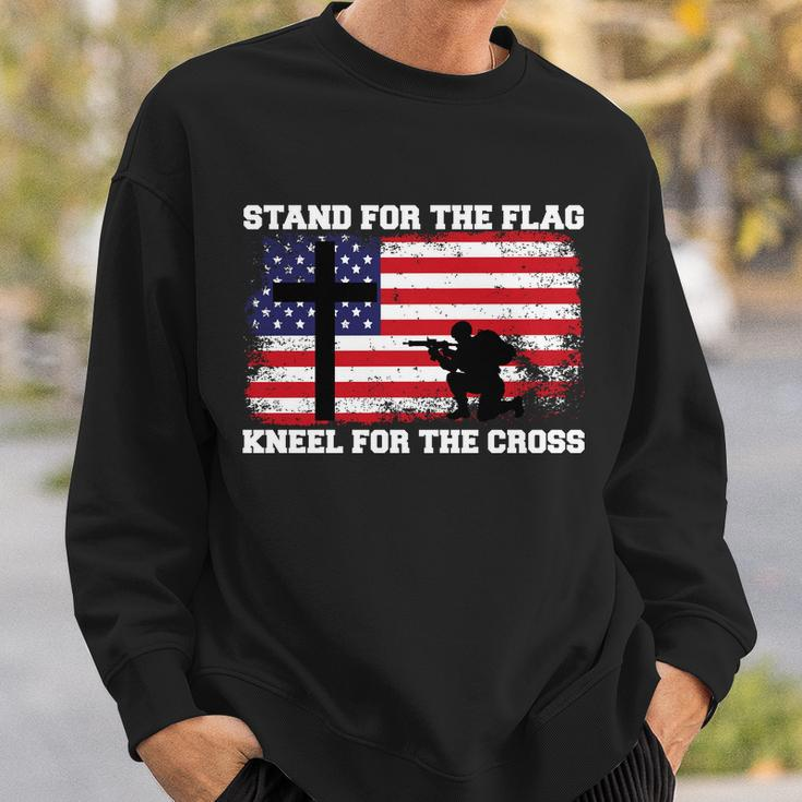 Stand For The Flag Kneel For The Cross Usa Army Tshirt Sweatshirt Gifts for Him