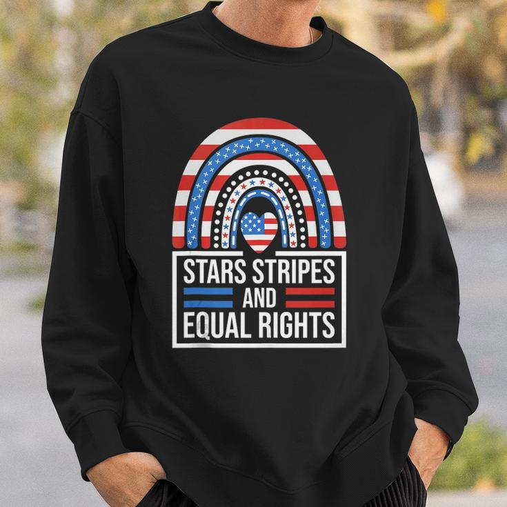 Stars Stripes &Amp Equal Rights Rainbow American Flag Feminist Sweatshirt Gifts for Him