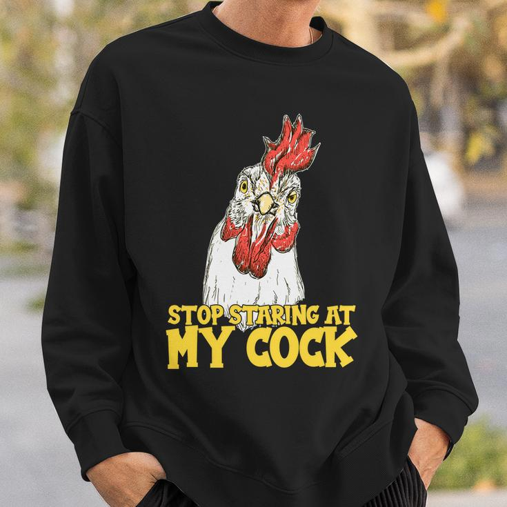 Stop Starring At My Cock Rooster Tshirt Sweatshirt Gifts for Him