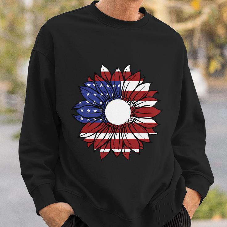 Sunflower American Flag 4Th Of July Independence Day Patriotic Sweatshirt Gifts for Him