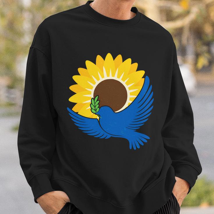 Sunflower Peace Dove Stand With Ukraine End The War V2 Sweatshirt Gifts for Him