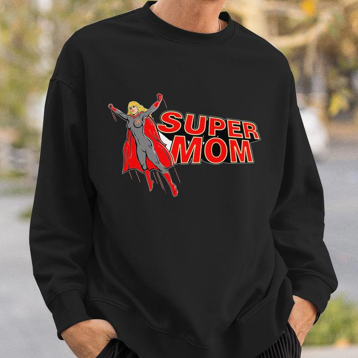Super Mom Figure T-Shirt Graphic Design Printed Casual Daily Basic Sweatshirt Gifts for Him