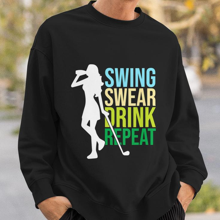 Swing Swear Drink Repeat Love Golf Funny Sweatshirt Gifts for Him