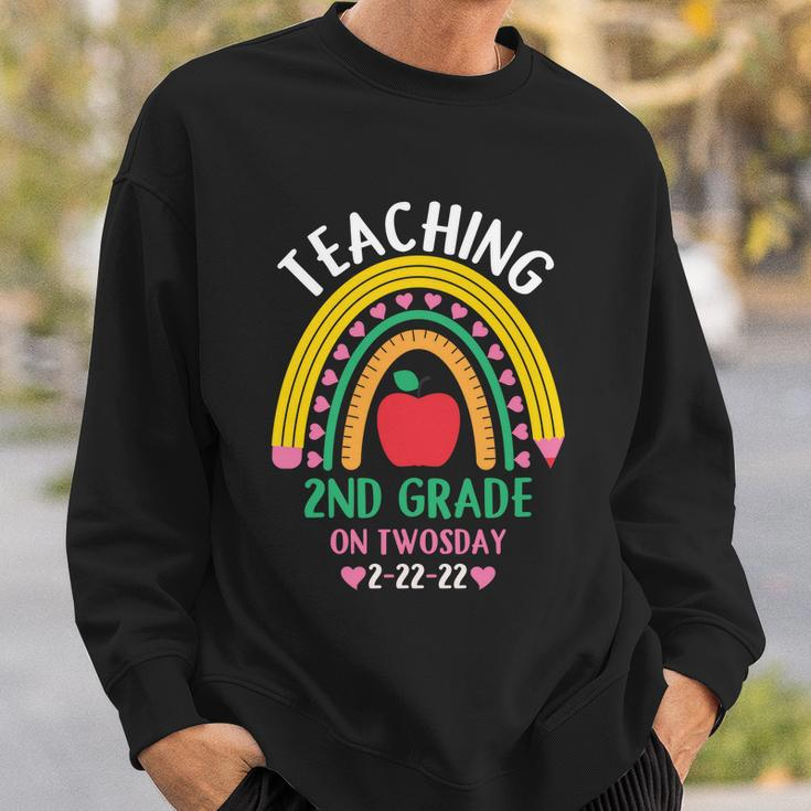 Teaching 2Nd Grade On Twosday 2Gift22gift22 Date Cute 2022 Teacher Gift Sweatshirt Gifts for Him