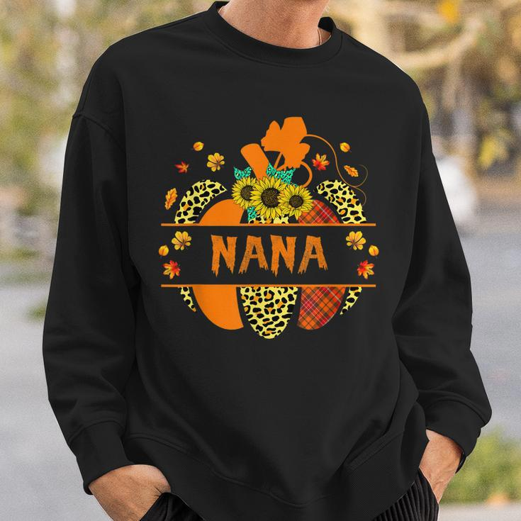 Thankful Grateful Blessed Nana Pumpkin Leopard Halloween Sweatshirt Gifts for Him