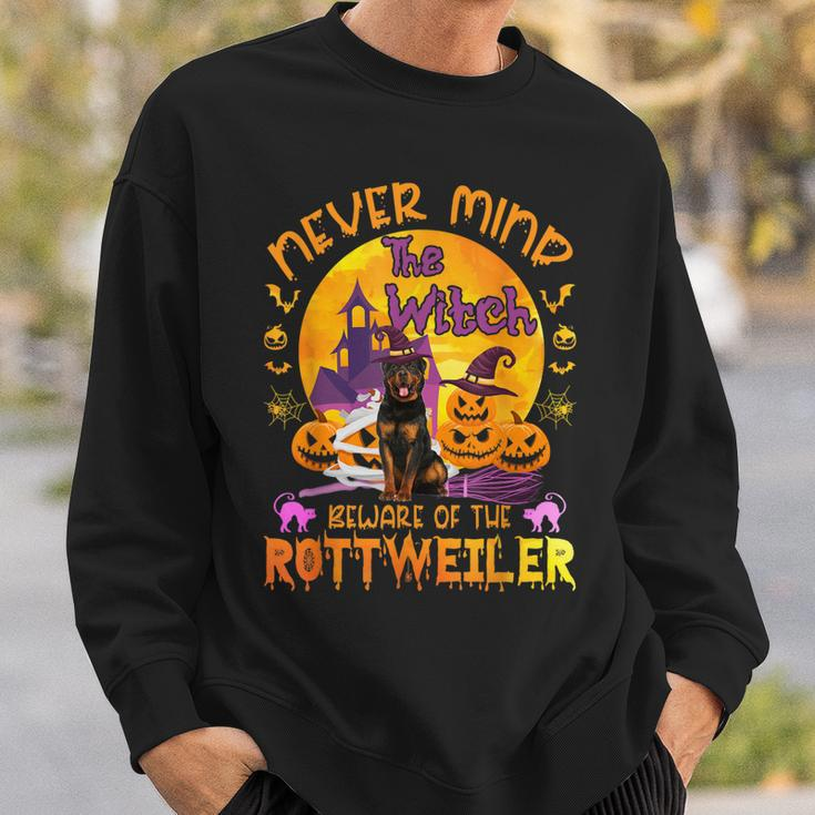 The Witch Beware Of The Rottweiler Halloween Sweatshirt Gifts for Him