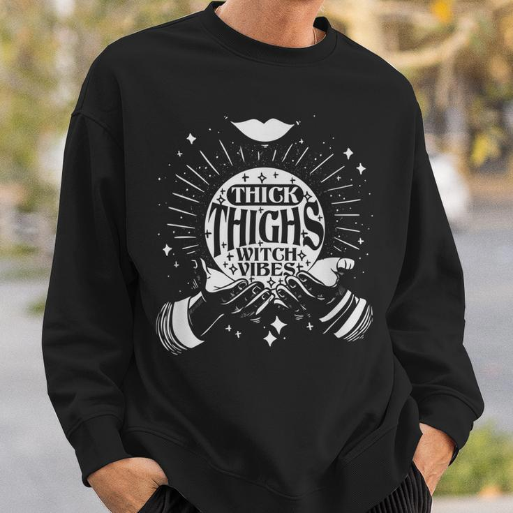 Thick Thighs Witch Vibes Spooky Halloween Hands Witch Sweatshirt Gifts for Him