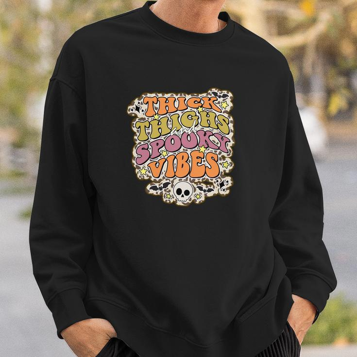 Thick Thights And Spooky Vibes Happy Funny Halloween Sweatshirt Gifts for Him