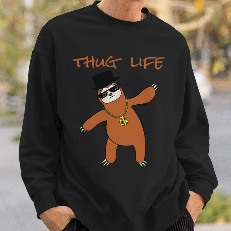 Thug Life Gangsta Sloth Sweatshirt Gifts for Him