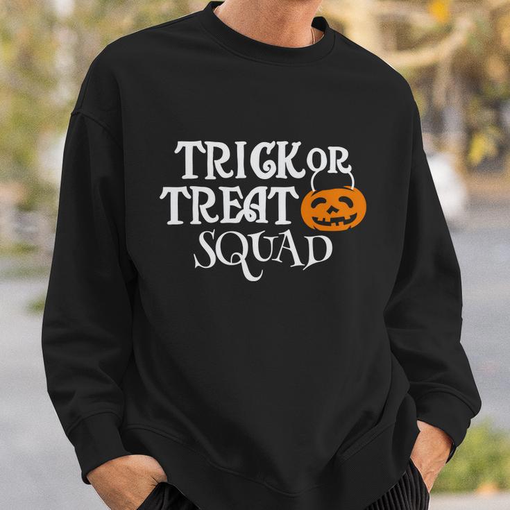 Trick Or Treat Squad Pumpkin Halloween Quote Sweatshirt Gifts for Him