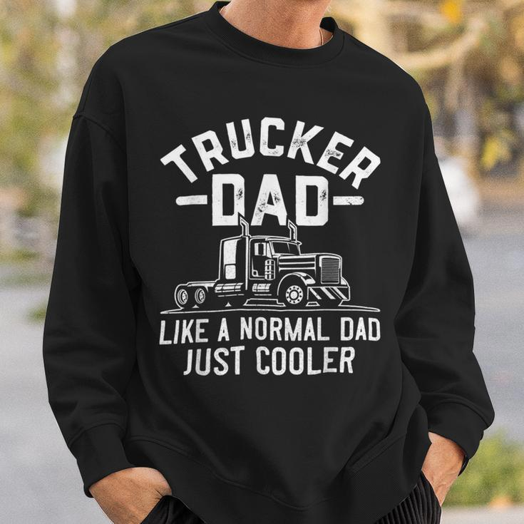 Trucker Truck Driving Funny Semi Trucker Dad Like A Normal Dad Sweatshirt Gifts for Him